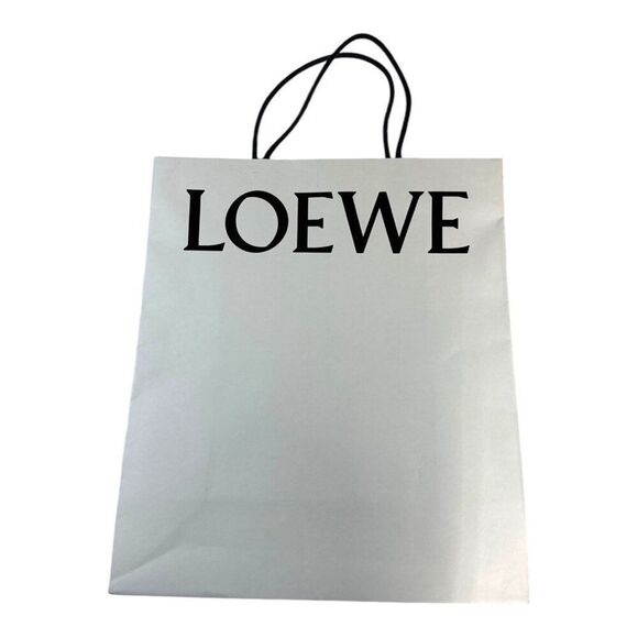 Loewe White Paper Shopping Bag With Black Handles Empty Authentic Gift Storage - Picture 1 of 6